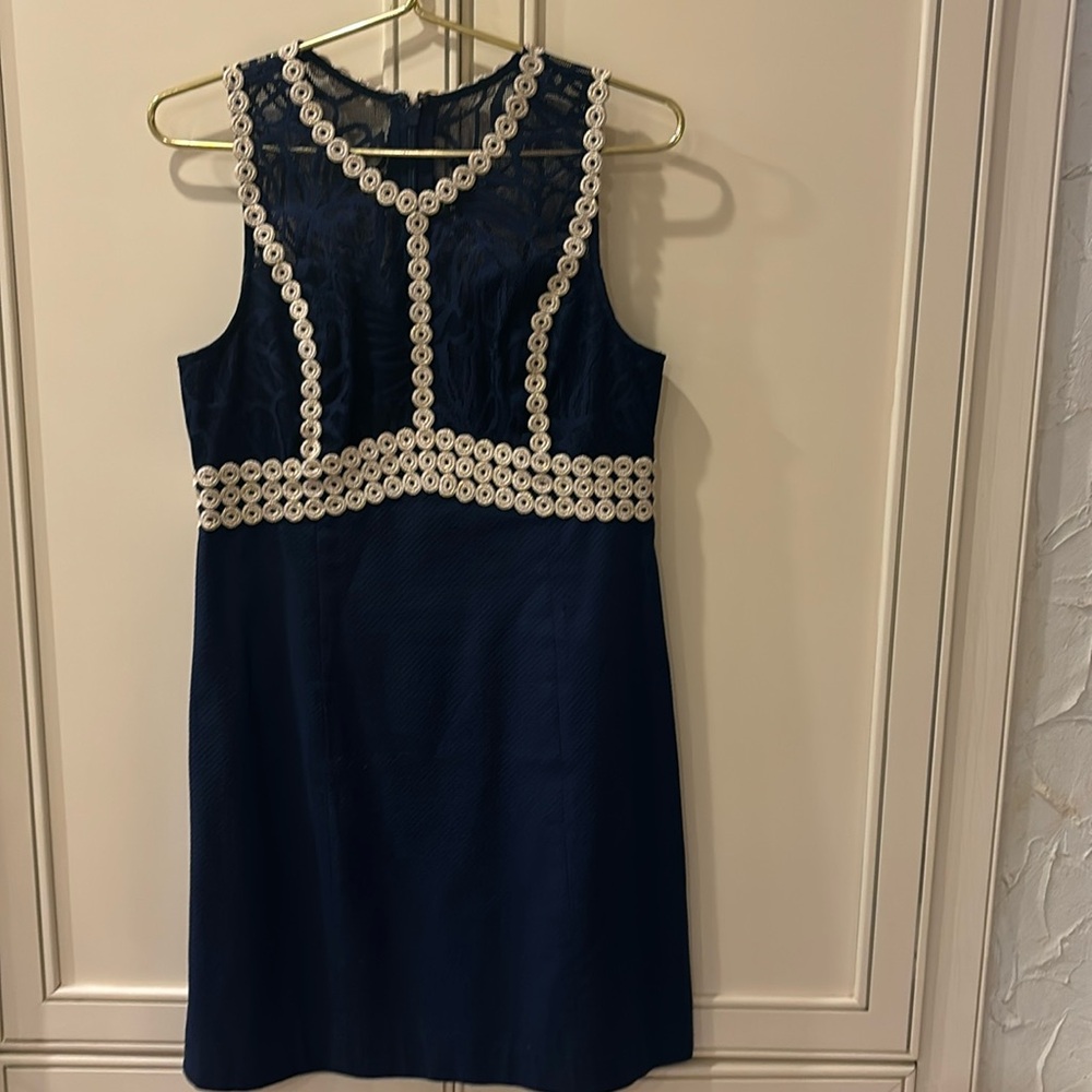 Lilly Pulitzer sleeveless dark navy dress size 6 - Picture 3 of 16